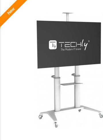 Techly ICA-TR49W Βάση Τηλεόρασης Δαπέδου έως 120" και 140kg