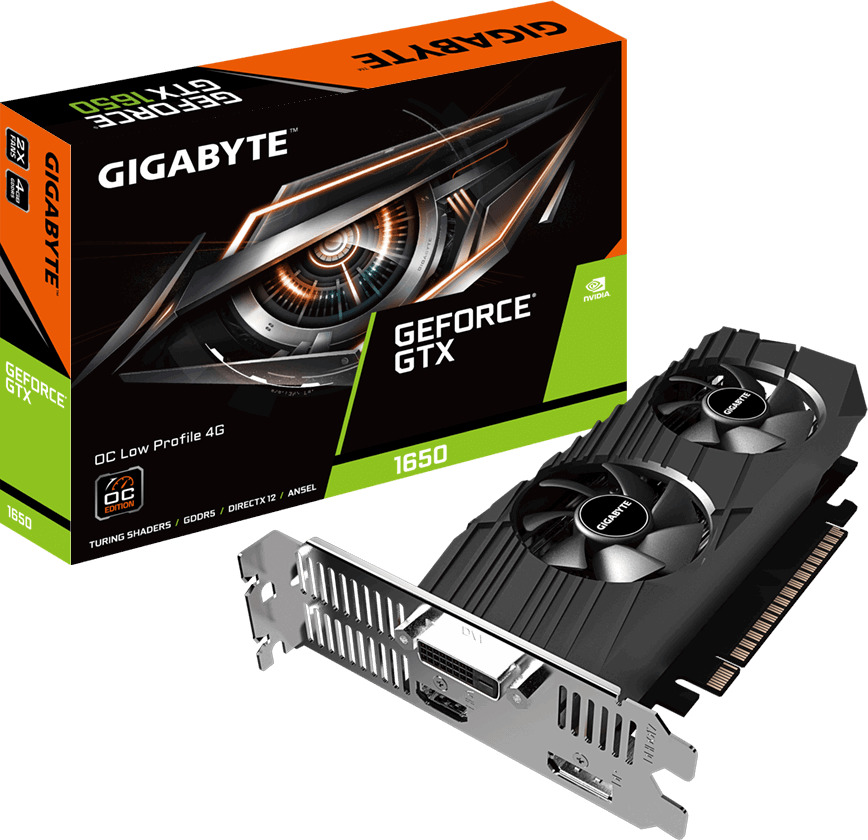 Gigabyte GeForce GTX 1650 4GB Low Profile OC (GV-N1650OC-4GL)