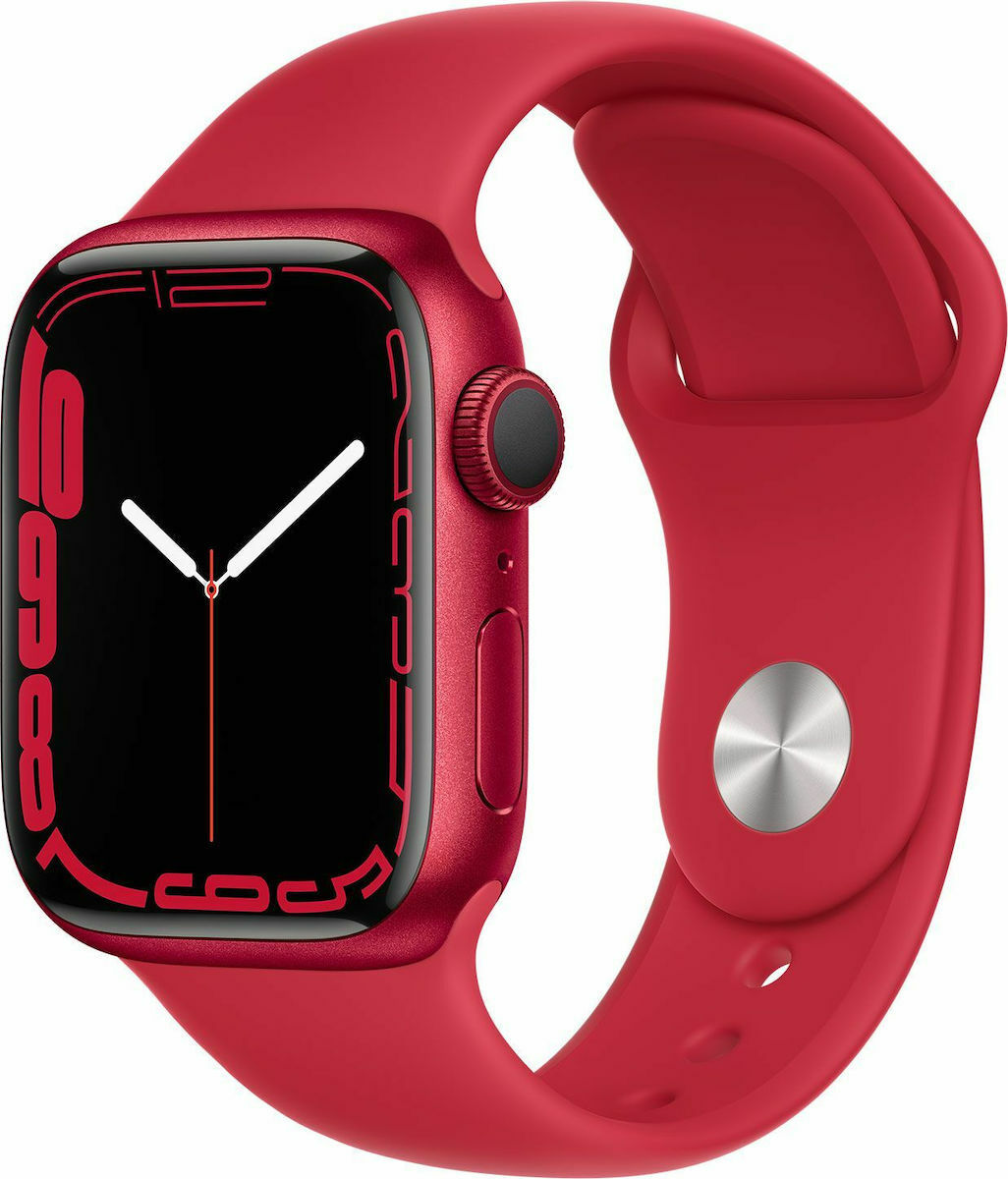 Apple Watch 7 GPS, 45mm Alu (PRODUCT)RED, Sport (MKN93FD/A)