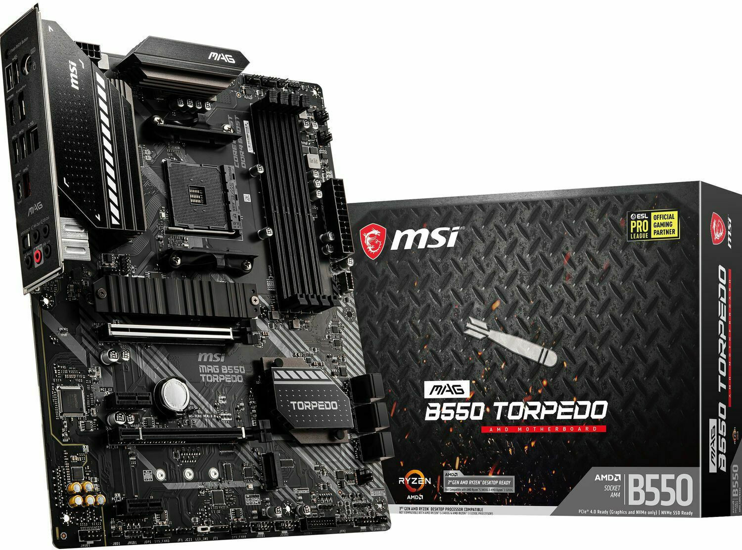 MSI MAG B550 Torpedo Motherboard ATX με AMD AM4 Socket (7C91-017R)