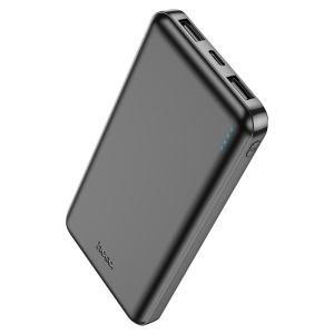 Hoco J100 High-ranking Power Bank 10000mAh με 2 Θύρες USB-A & LED Ένδειξη – Μαύρο