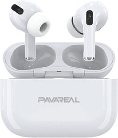 Pavareal P5 In-ear Bluetooth Handsfree Ακουστικά με Θήκη Φόρτισης Λευκά