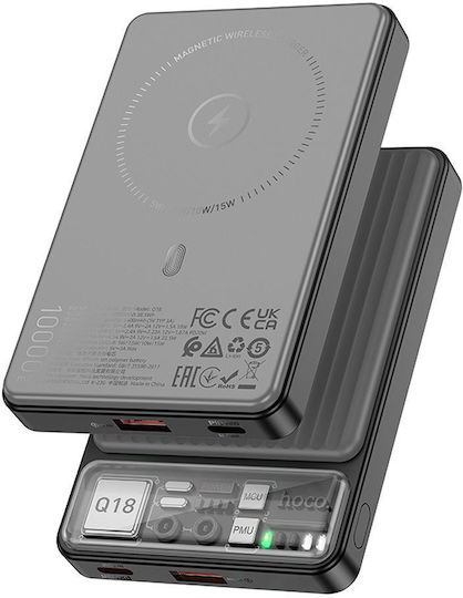 Hoco Q18 MagSafe Power Bank 10000mAh 22.5W με Θύρα USB-A και Θύρα USB-C Power Delivery Μαύρο