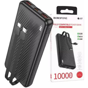 Borofone BJ57 Power Bank 10000mAh 22.5W με 2 Θύρες USB-A και Θύρα USB-C Power Delivery / Quick Charge 3.0 Μαύρο