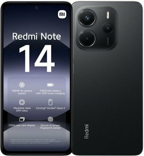 Xiaomi Redmi Note 14 4G NFC Dual SIM (6/128GB) Midnight Black