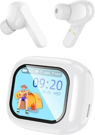 Hoco DES53 In-ear Bluetooth Handsfree Ακουστικά με Αντοχή στον Ιδρώτα και Θήκη Φόρτισης Λευκά