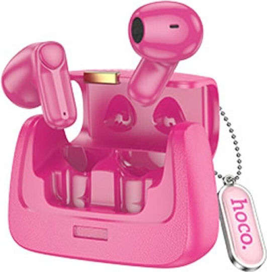 Hoco DES35 Handbag Earbud Bluetooth Handsfree Ακουστικά με Θήκη Φόρτισης Strawberry Red